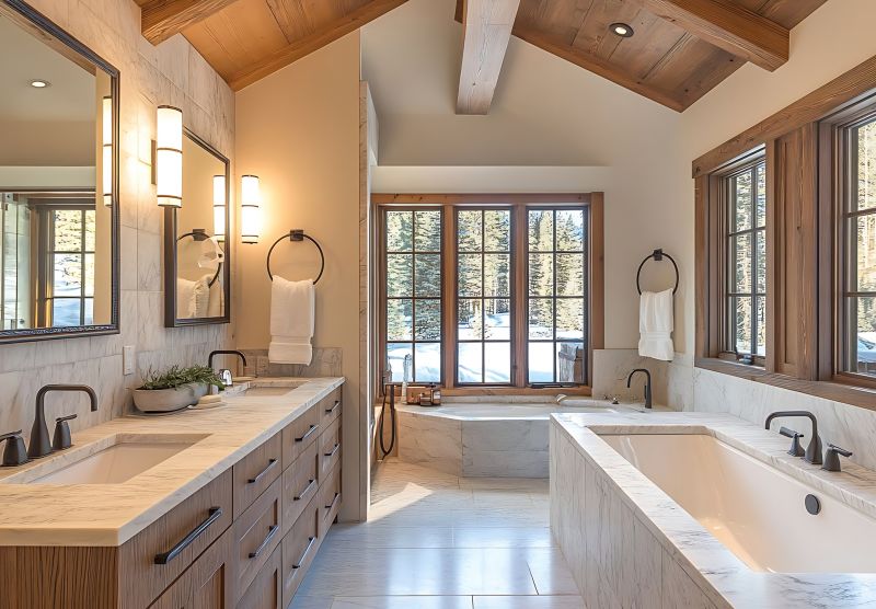 Bathroom with Natural Stone Accents